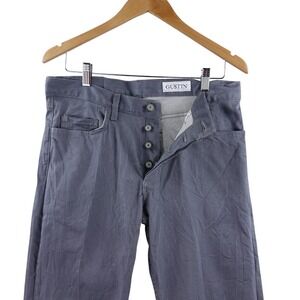 Gustin Mens Straight Fit Pants Charcoal Gray Button Fly Size 34 Made in USA